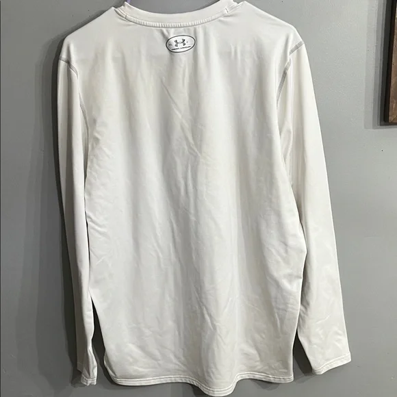 Under Armour Men's White Long Sleeve Performance Tee Coldgear Fitted - Picture 9 of 9